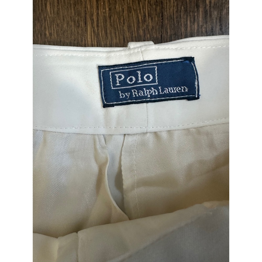 Polo Ralph Lauren Women Off White Pleated Cuffed Wide Leg Trousers Pants - Picture 2 of 8